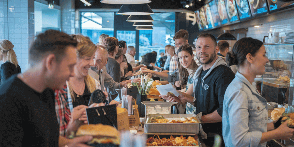 Busy and successful takeaway restaurant