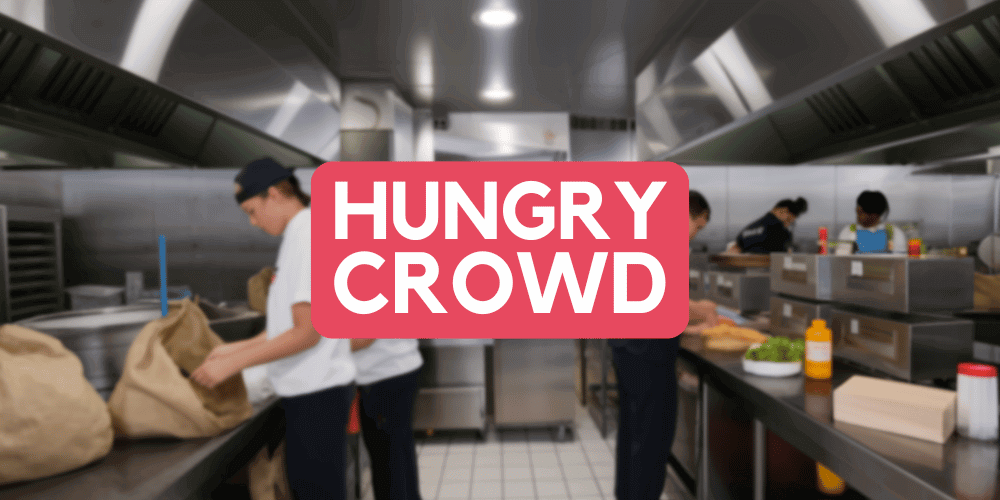 Takeaway kitchen and Hungry Crowd logo